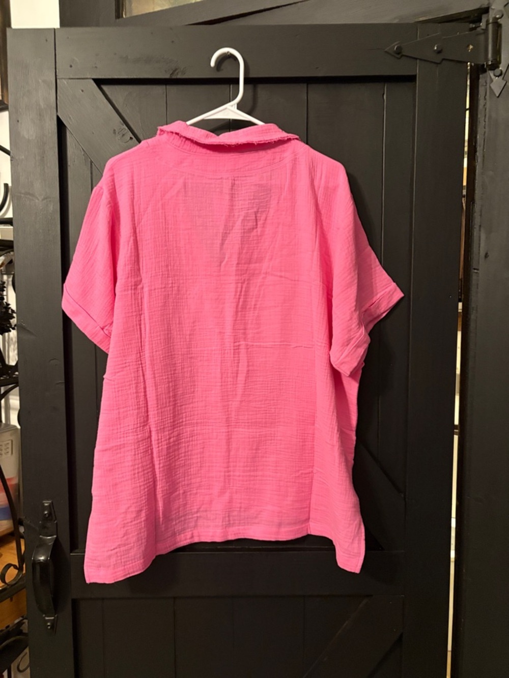 Zenana Outfitters Pink Relaxed V-Neck Collared Tunic - Picture 2 of 2